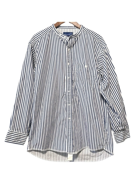 Wrangler Other - WRANGLER Striped Band Collar Western Workwear Shirt